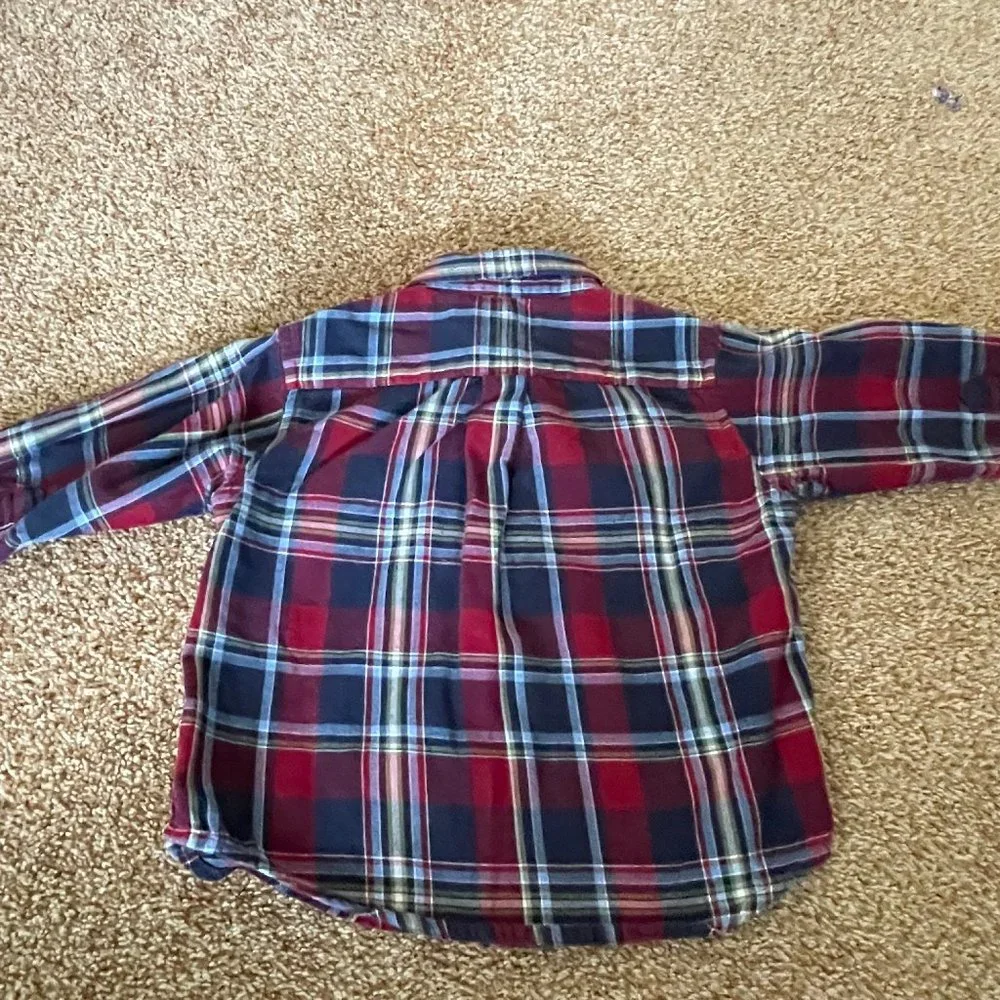 Ralph Lauren Long Sleeve Plaid Button Down shirt 18M